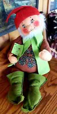 Vintage ANNALEE Mobilitee Bearded Christmas Elf Gnome - Tagged 1979