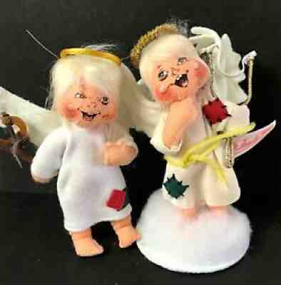 Lot of 2 Annalee Mobilitee Slingshot Naughty Angel Doll and Ornament 2003 2004