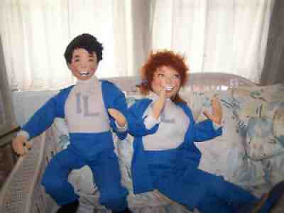 Humongous large pair 1971 "I L" Annalee Mobilitee 31 " doll Students made USA
