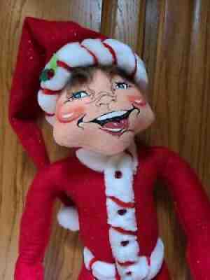 ANNALEE 30 INCH PEPPERMINT TWIST ELF DATED 2008 NEAR MINT
