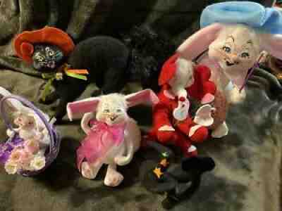 6 Annalee Easter Halloween & Valentines Figures Various Sizes