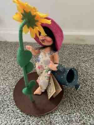 vintage annalee 7 inch sunny gardener . summer sunflower with lady bug with tags