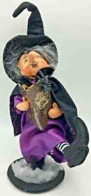 Annalee Halloween Doll Decor Old Hag Witch with Book of Witch Spells
