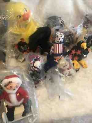 Big Lot Of 10 Annalee Mix Dolls With Tags 6-12 Inch New And Used