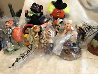 Big Lot Of 10 Annalee Mix Dolls With Tags Fireman Sailor Pumpkin Drummer Boy