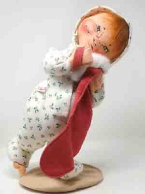 Annalee 1967 1981 Vintage Christmas Holly Drop Seat Pajama Stocking Doll 15"