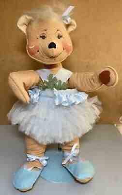 Vintage 1983 Annalee Doll Large 20â? Ballerina Bear w Matching Stand Very Rare!
