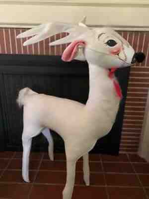 36" Vintage White Reindeer Buck Annalee Dolls VERY RARE