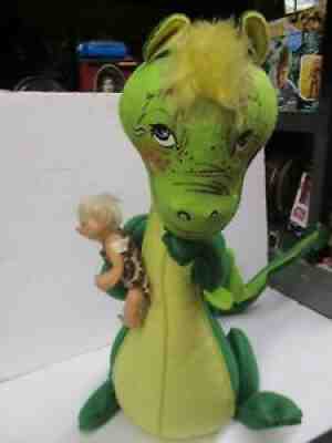 Vintage Annalee 29 Inch Dragon 1981 with Bush Boy 1956 Clean Tagged Rare Retired