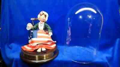 Betsy Ross 1072 Doll Glass Dome Folk Hero Anna Lee Doll Society 1990 VTG LARGE