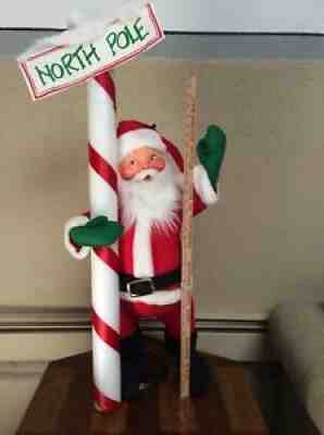 AnnaLee Mobilitee Doll Vintage Large Santa With North Pole 30 Inch