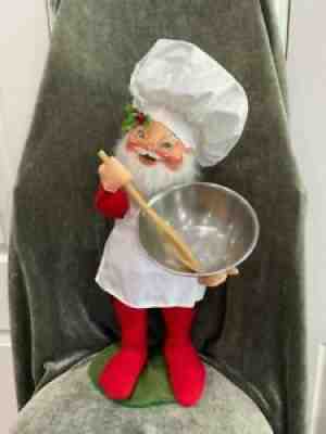 Annalee doll. Standing Santa with mixing bowl