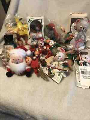 LOT OF 20 ANNALEE DOLL / MOUSE SANTA CHRISTMAS ORNAMENTS BABY JESES ELFS