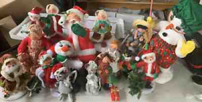 Lot of 15 Vintage Annalee Christmas Dolls 22â? To 5â?