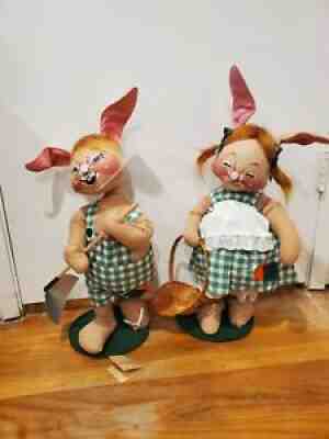 Annalee 18 " Garden Girl and Boy Bunny (1994) displayed only once, has tags