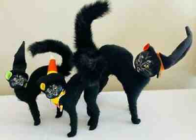 LOT OF 3 ANNALEE HALLOWEEN BLACK SCAREDY CATS
