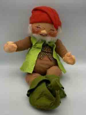 Vintage ANNALEE Mobilitee Bearded Christmas Elf Gnome - Tagged 1979