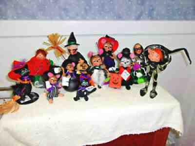 Lot of 11 ANNALEE Dolls HALLOWEEN ~ Witch ~ Trick or Treat ~ Cat Assorted Sizes