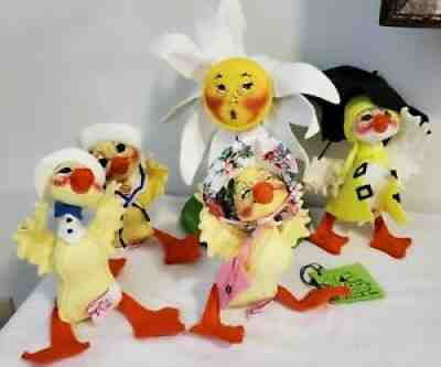 Annalee Lot Of 4 Ducks And 1 Flower