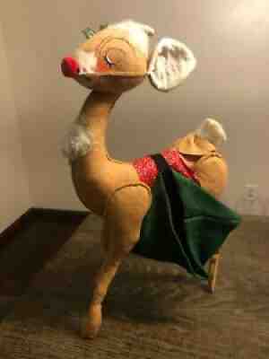 Annalee Rudolph the Red Nosed Reindeer Mobilitee Large Figurine Vintage 1971