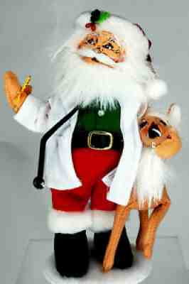 Annalee Doctor Santa With Sick Reindeer Thermometer Stethoscope Poseable 2010 9"