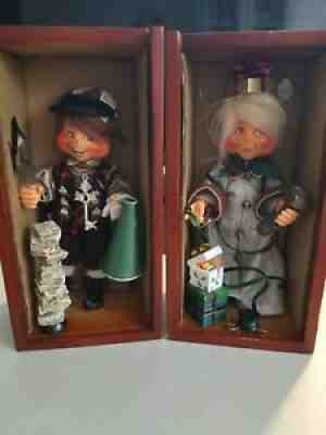 Lot Of 2 Annalee Thimbles Chatty Bundles Retired Elves Christmas Dolls
