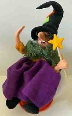 Vintage 10" Annalee Halloween Witch Toil 'n Trouble Cauldron 303000 Star Wand