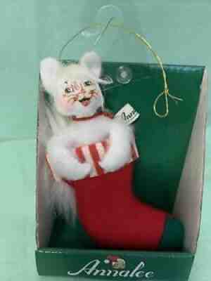 New 3" Annalee Shimmermint Kitty Christmas Cat