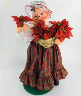 2003 Annalee Mrs. Claus w/Christmas Poinsettia Flower 19"