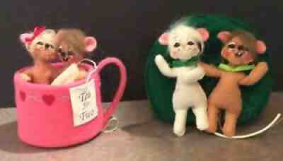 Annalee Tea for Two - 2014 and St. Patrick's Day 2014 - 3-1/2" Mice