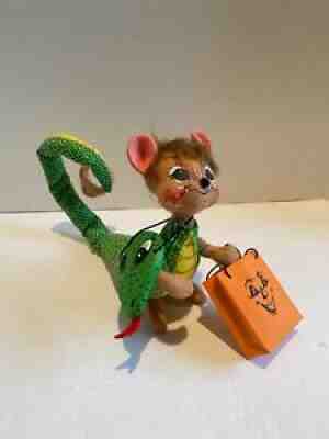 6" Halloween Annalee - Serpent Trick or Treat Mouse 2004 Mask and Bag Rare