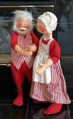 ANNALEE Rare Mr Mrs Santa Clause 28â? LARGE Poseable Vintage Set 1971 FABULOUS