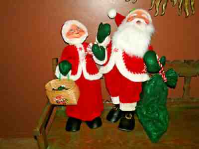 Annalee Dolls Giant SANTA (32") and MRS CLAUS (28")