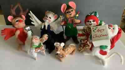 LOT OF 8 ANNALEE MICE, SHEEP & DEER -NEW