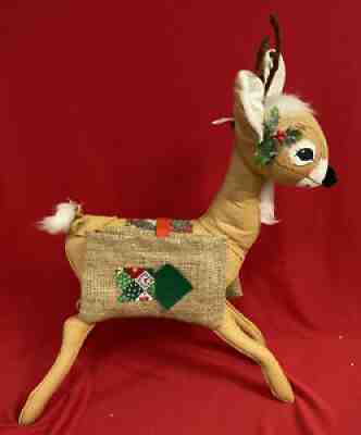 ANNALEE 1965 21" Reindeer with Burlap Saddlebags