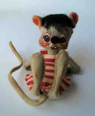 Vintage Annalee Swimming Mouse 5" Swimmer Red White 1971 Acrylic Display Case