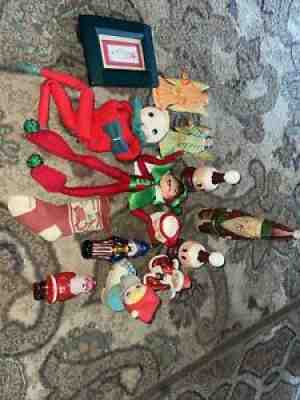 LOT MIXED VINTAGE CHRISTMAS & ANNALEE GOEBEL HOLT HOWARD CHRISTBORN ANGELS SANTA