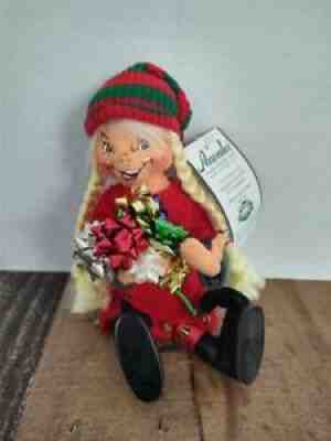 Annalee Dolls Christmas Blonde Braids Wrapping Bow Elf New with Tags