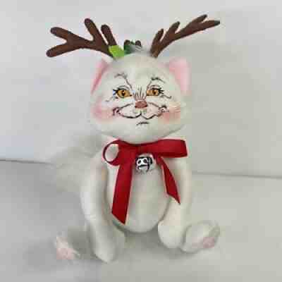 Annalee 10 Inch Chrismas Cat Kitten w/ Reindeer Antlers 2008