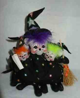 Triple Trouble 2006 Annalee Mobilitee 7" Mice Witches Figure 323906 - MWT