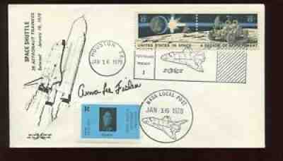 ASTRONAUT ANNA LEE FISHER SIGNED JAN 16 1978 SPACE SHUTTLE TRAINING COVER