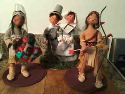 Annalee Vintage Lot Thanksgiving Pilgrims 1989 & Native Americans 1991