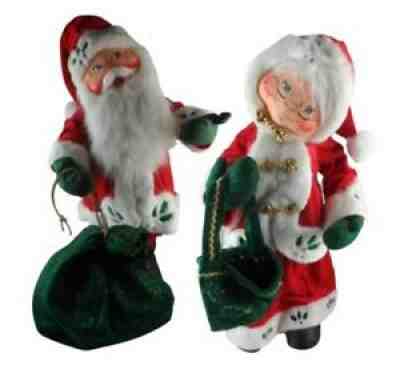 Annalee Winterberry 2005 Santa 30" & Mrs Santa Claus 28" Christmas Dolls Decor