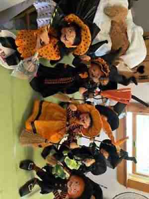 lot of 8 halloween witches By Annalee