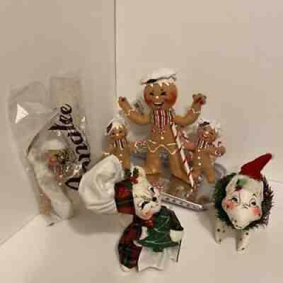Annalee new Christmas lot of 6 Cookies. 2 Pieces In Last 2 Pics Tray Wheelbarrow