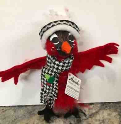 New Rare 2014 ANNALEE Doll Classy Cardinal Bird 6â? W/ Scarf & Hat