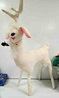36" AnnaLee Reindeer Christmas Deer Buck 3' White Doll Vintage Large