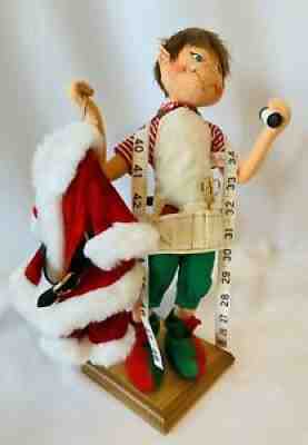 Annalee "Santa's Tailor Elf" 14â? Standing Christmas Doll sewing suit w/tag 2002