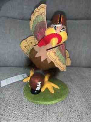 Annalee 10 in Kickoff Turkey Football New Tags Hand Painted Fall Thanksgiving