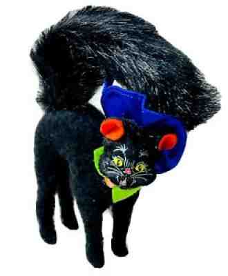 NWOT Annalee 75th Anniversary Black Scaredy Cat 2010 Halloween Purple Witch Hat.